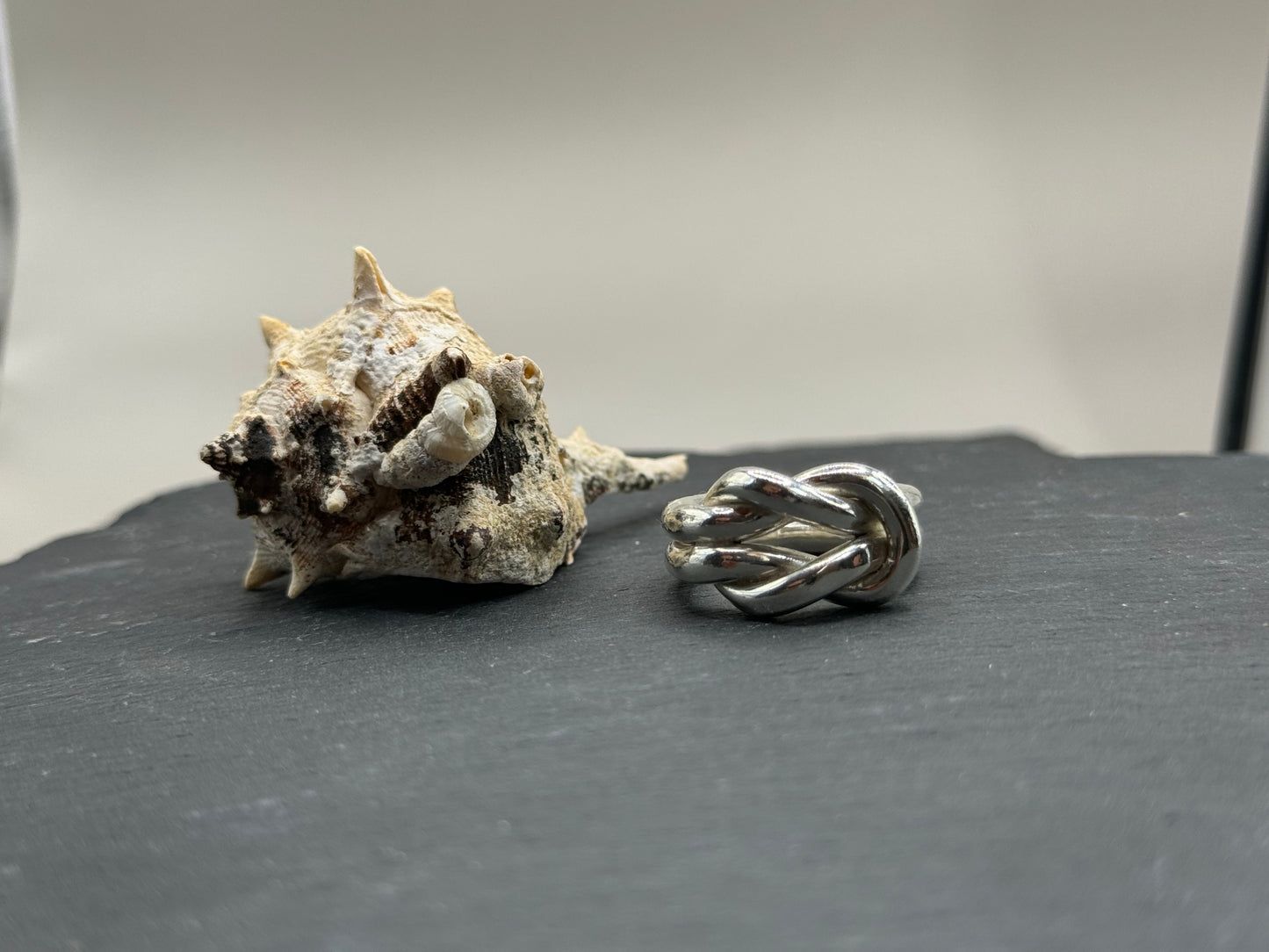 Nautical Knot Raw Silver Ring