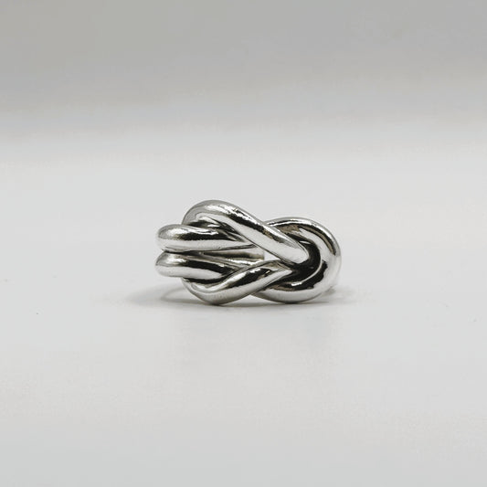 Nautical Knot Raw Silver Ring