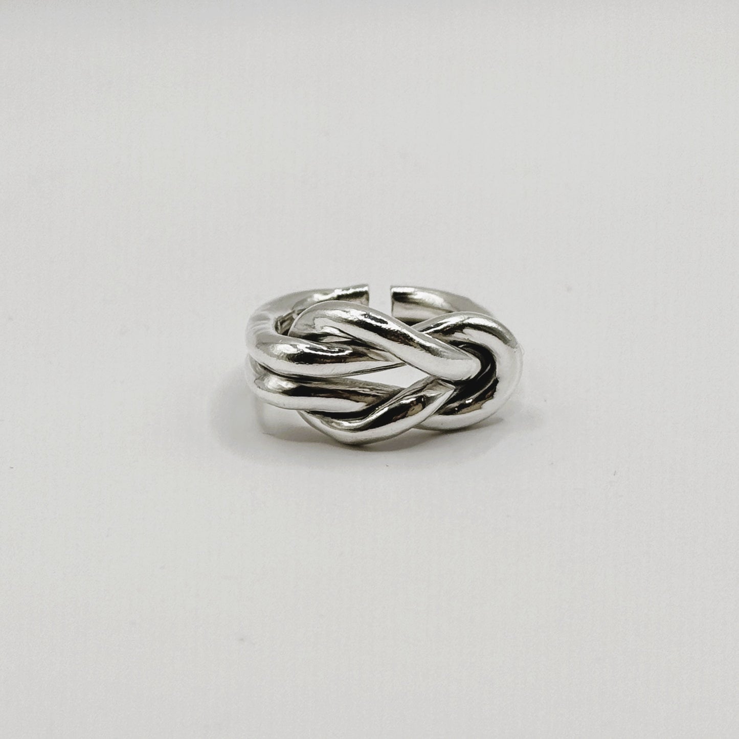 Nautical Knot Raw Silver Ring