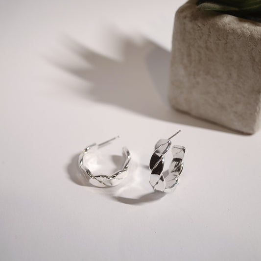 Braid Flat Hoops Earrings