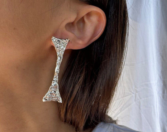 Hourglass Silver Earrings