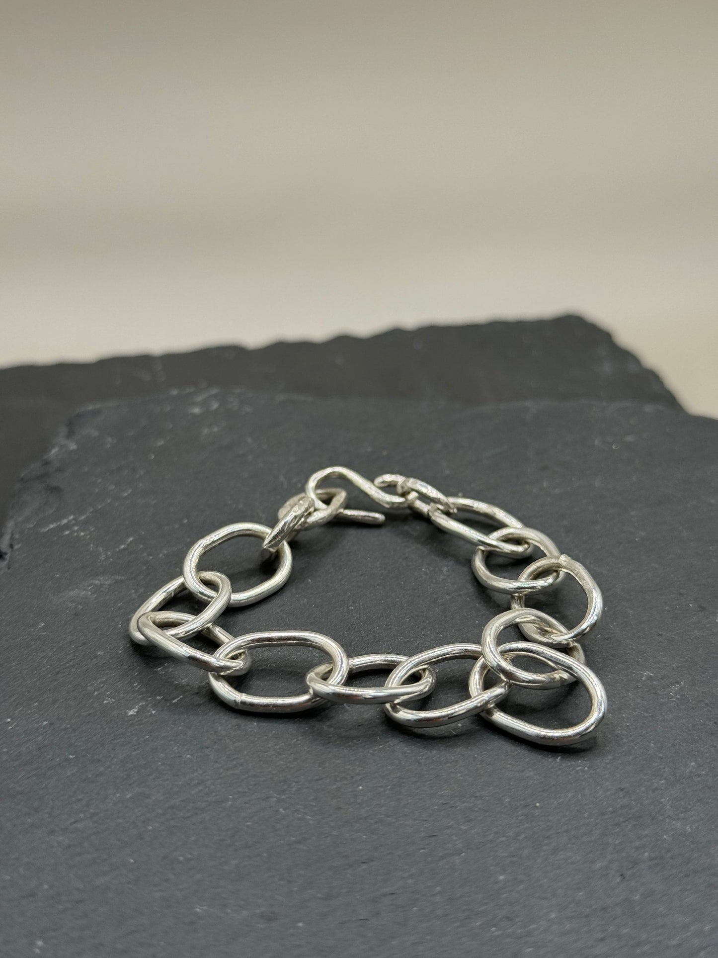 Raw silver chain