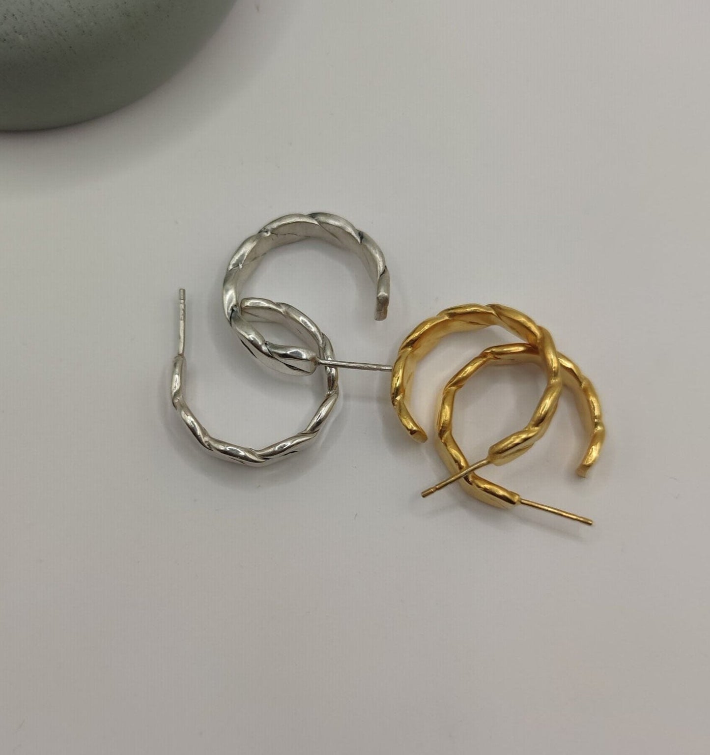 Braid Flat Hoops Earrings